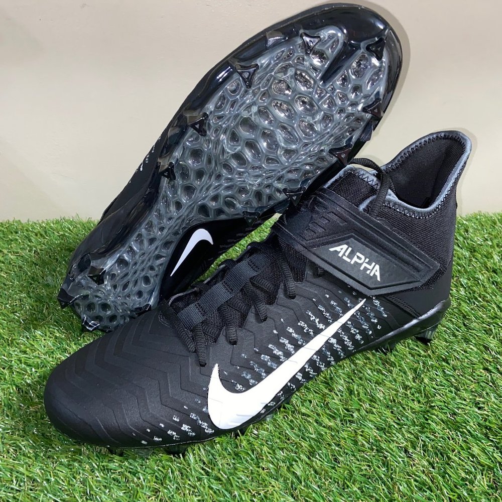 Men's Nike Alpha Menace Pro 2 Mid Football Cleats Black AQ3209-002 Size 14 NEW